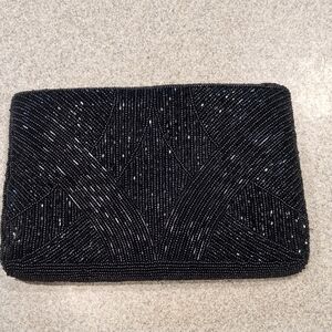Elegant Black Beaded Mini Bag